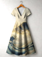 "Wimbi" Short Sleeve Maxi Dress