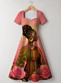"Malaika" Sweetheart Midi Dress