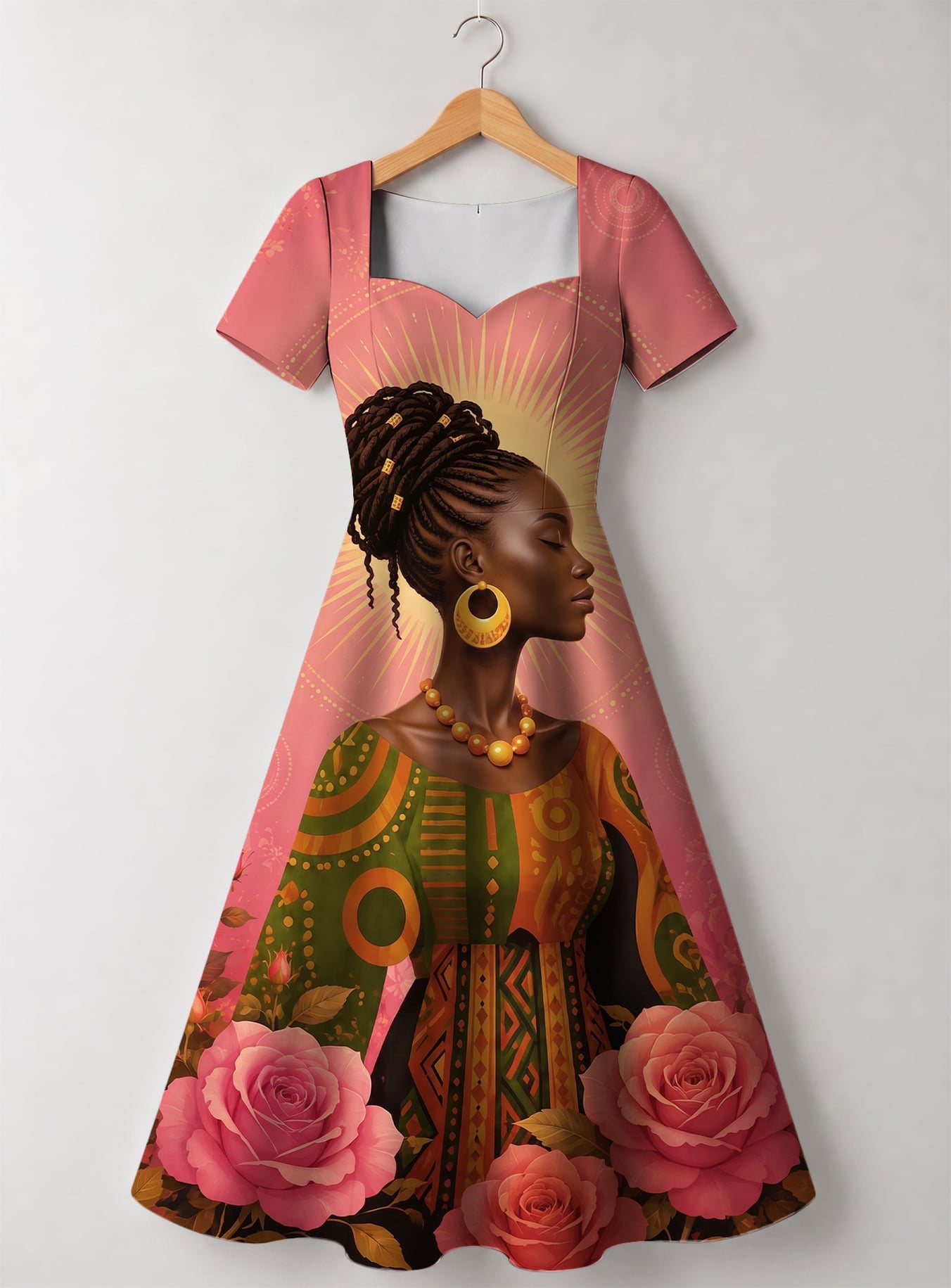 "Malaika" Sweetheart Midi Dress
