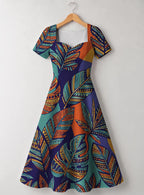 "Majani" Sweetheart Midi Dress