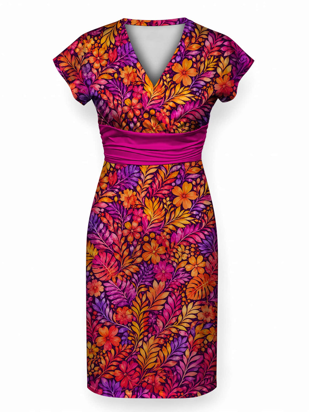 "Waridi" Cap Sleeve Midi Dress