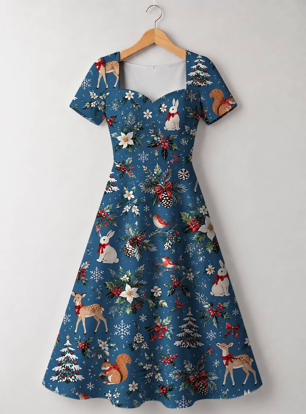 "Porini" Sweetheart Midi Dress — front view, garment only