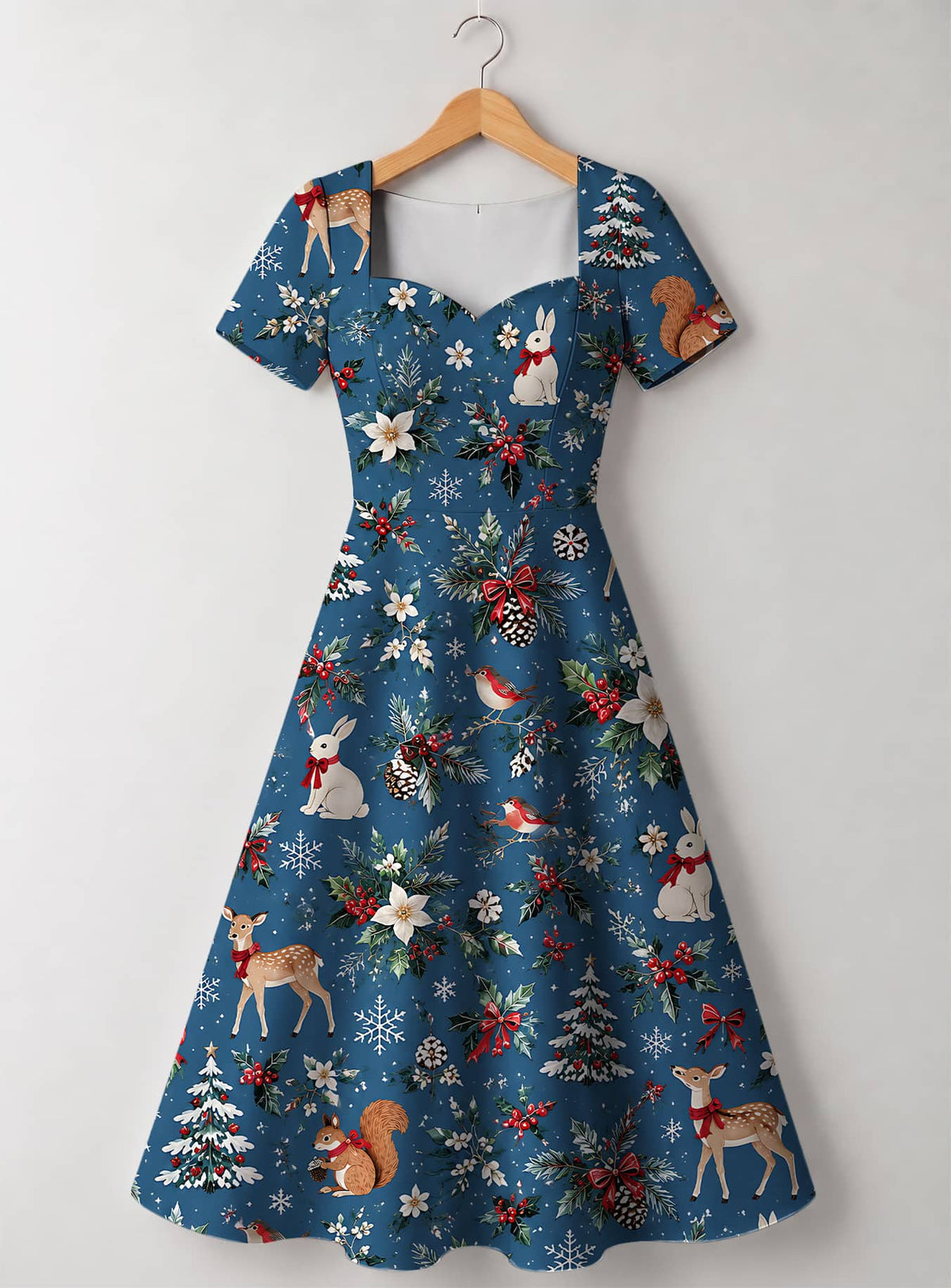 "Porini" Sweetheart Midi Dress — front view, garment only