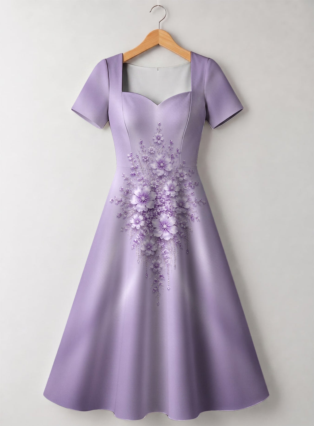 "Zambarau" Sweetheart Midi Dress
