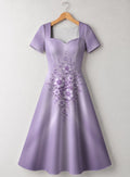 "Zambarau" Sweetheart Midi Dress