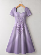 "Zambarau" Sweetheart Midi Dress