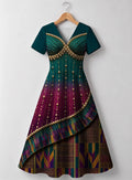 "Lulu" V Neck Midi Dress
