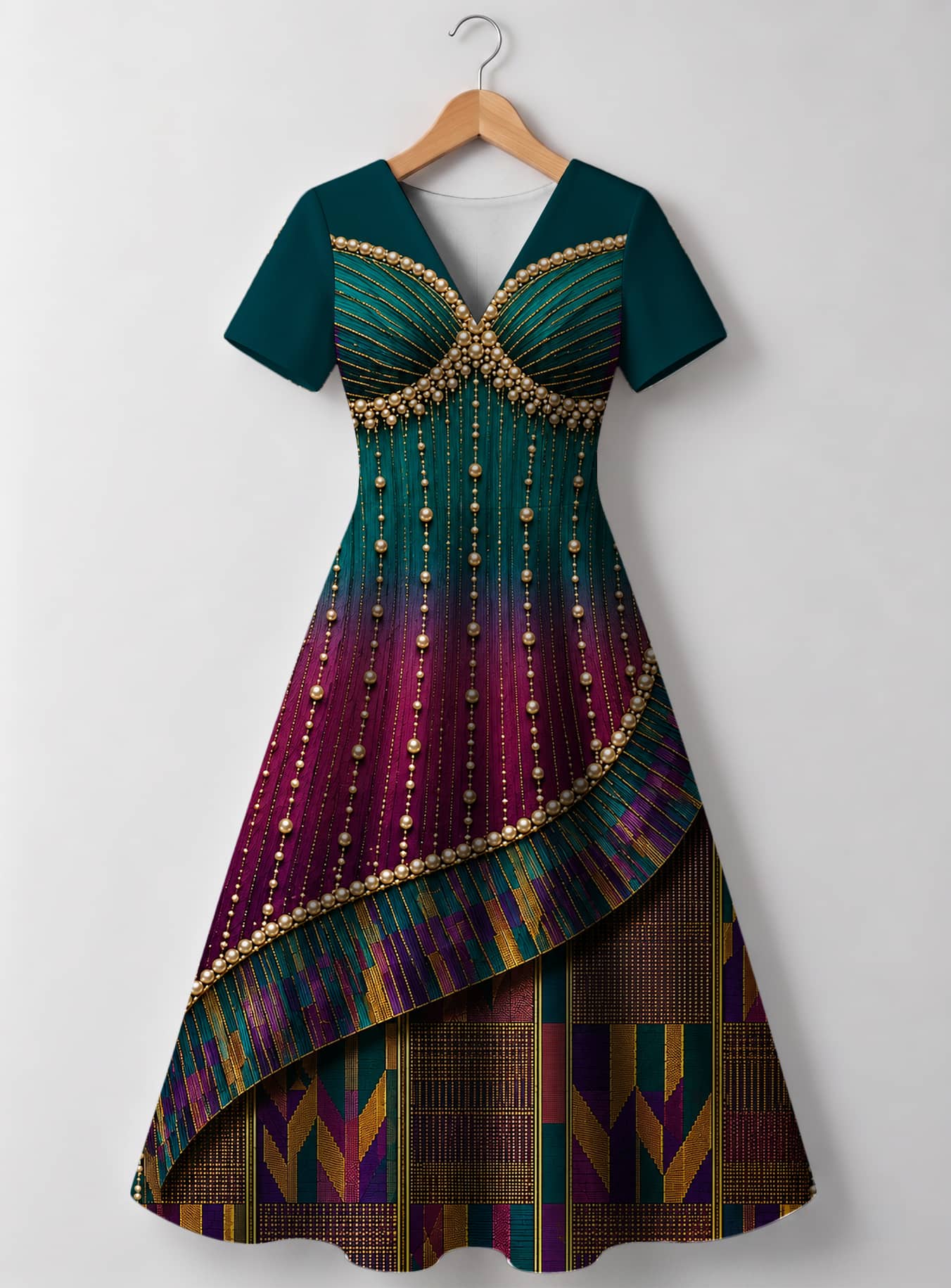 "Lulu" V Neck Midi Dress