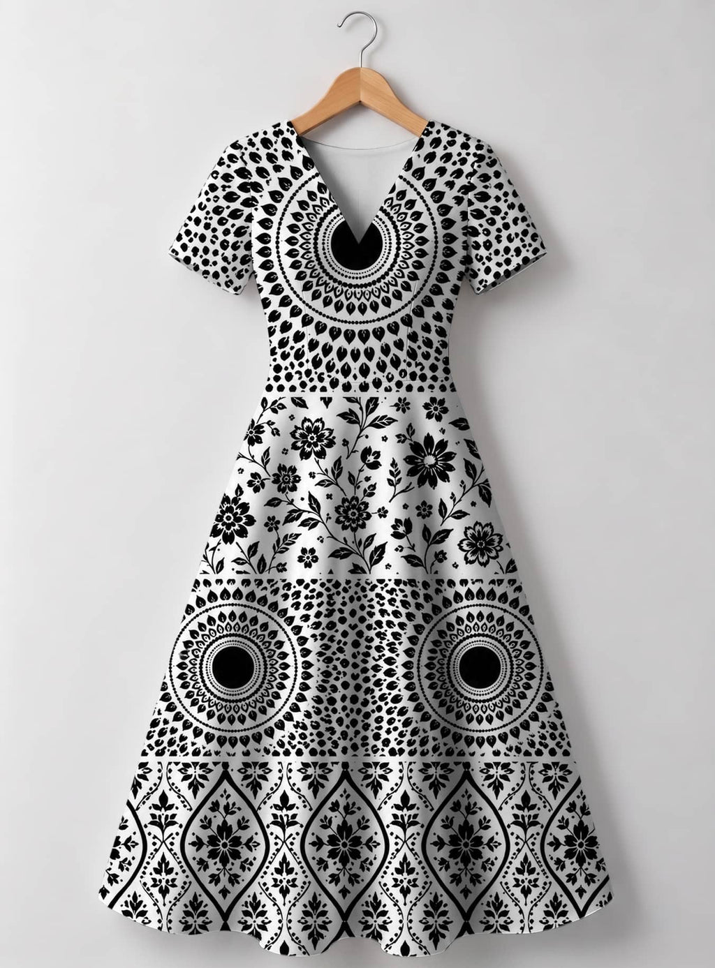 "Mwanga" V Neck Midi Dress