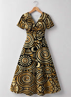 "Sahara" V Neck Midi Dress