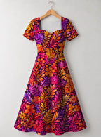"Waridi" Sweetheart Midi Dress