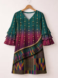 "Lulu" Stacked Ruffle Sleeve Dress
