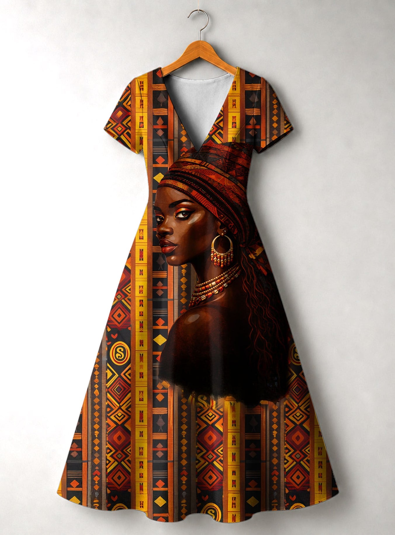 "Melanin Radiance" Short Sleeve Maxi Dress