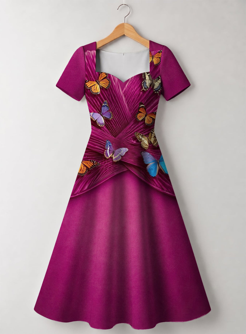 "Kipepeo" Sweetheart Midi Dress