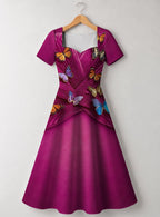 "Kipepeo" Sweetheart Midi Dress