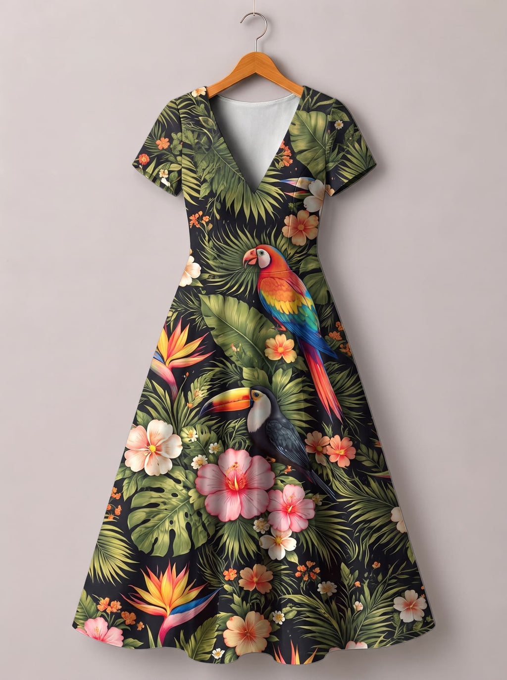 "Kasuku" Short Sleeve Maxi Dress
