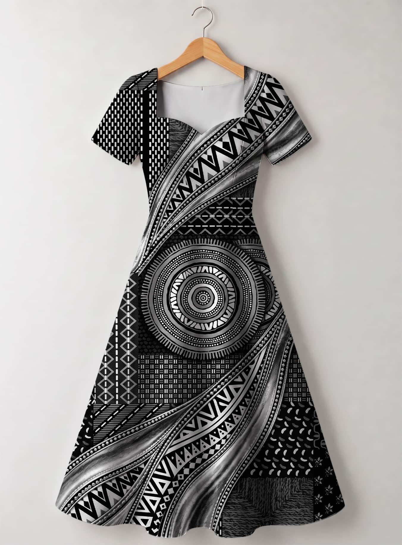 "Hoku" Sweetheart Midi Dress