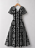 "Kuba" V Neck Midi Dress