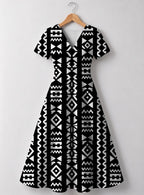 "Kuba" V Neck Midi Dress