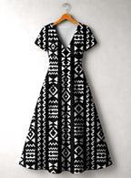 "Kuba" Short Sleeve Maxi Dress