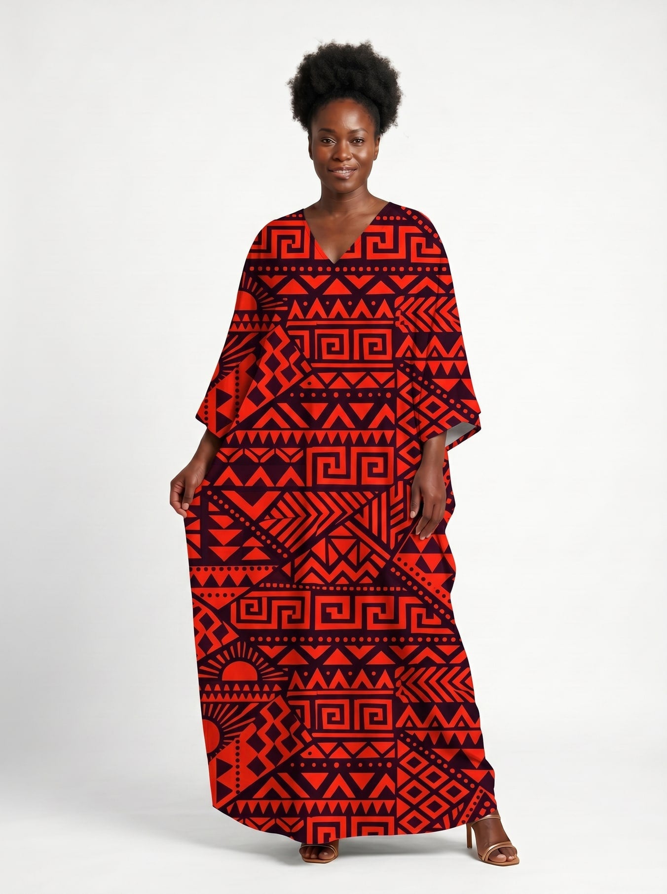 Shaka Burgundy Kaftan Dress