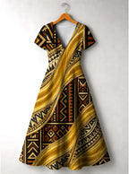 "Kahiko" Short Sleeve Maxi Dress