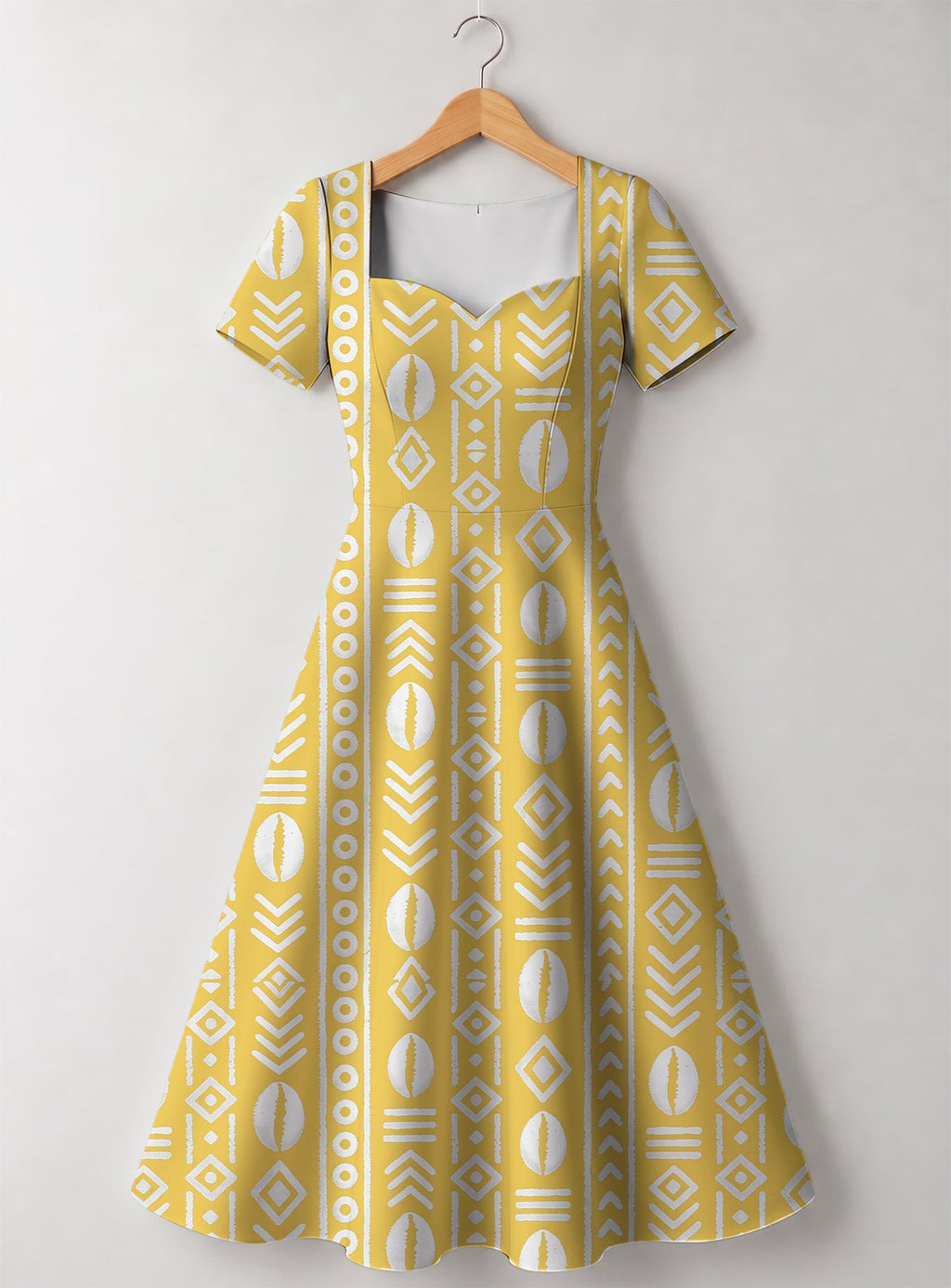 "Oshun Dhahabu" Sweetheart Midi Dress