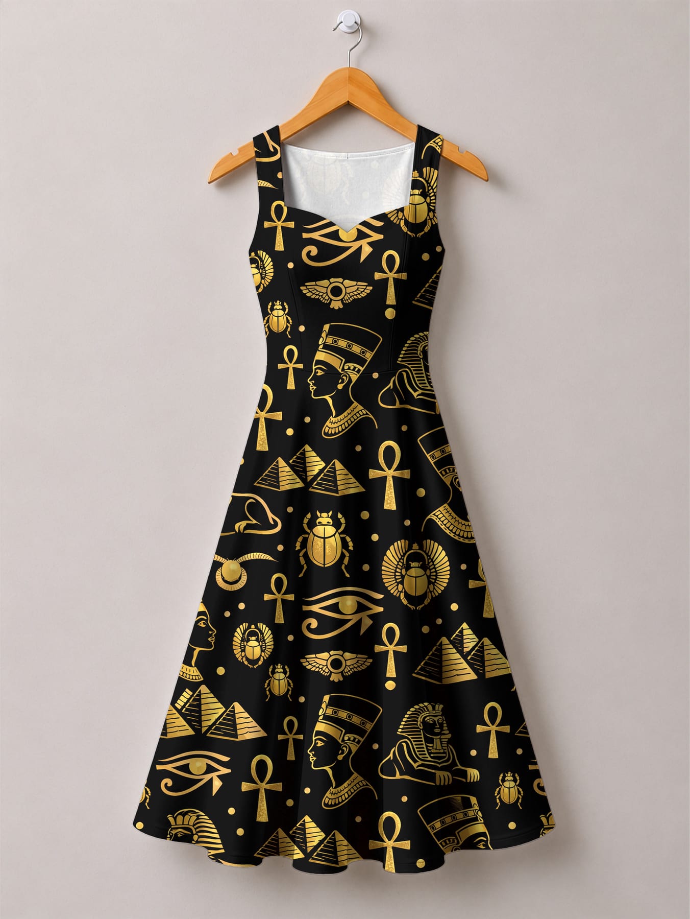 "Nefertiti" Black Gold Corset Dress