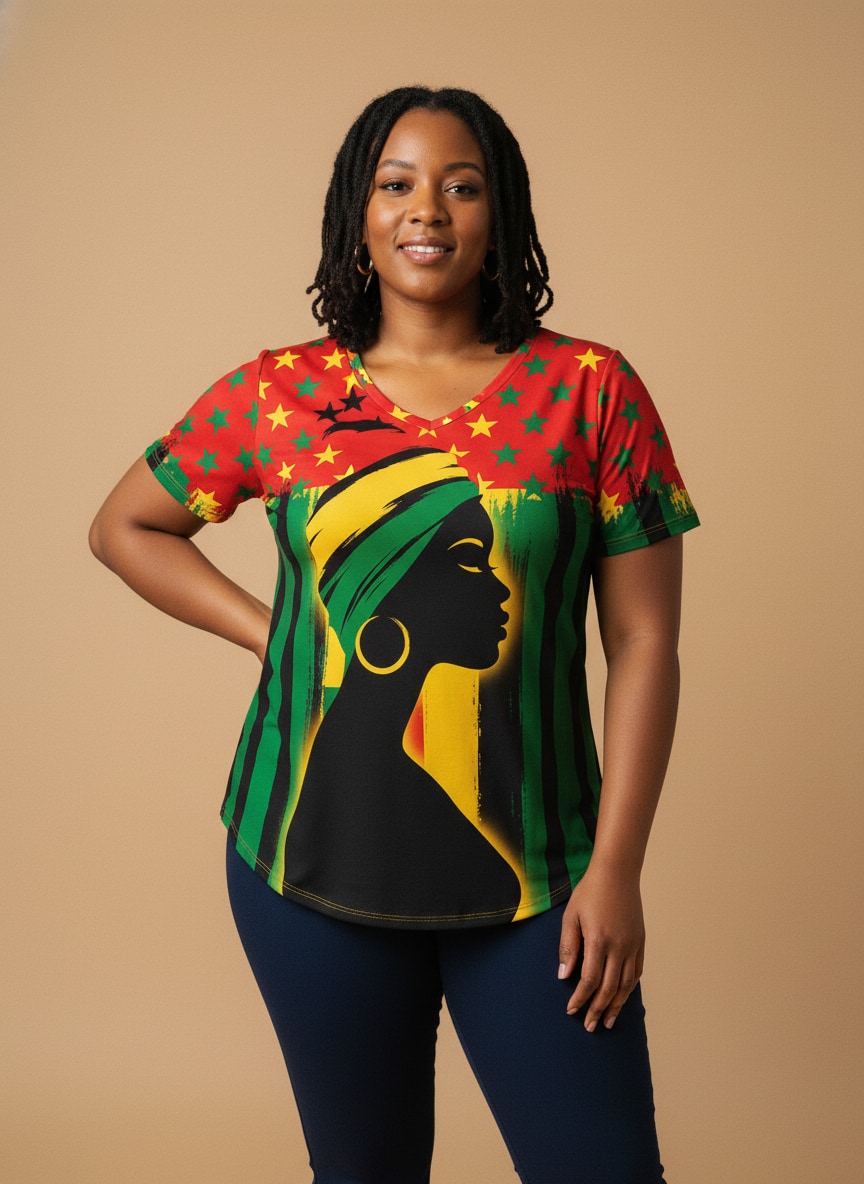 "Kwanza" V-Neck T-Shirt