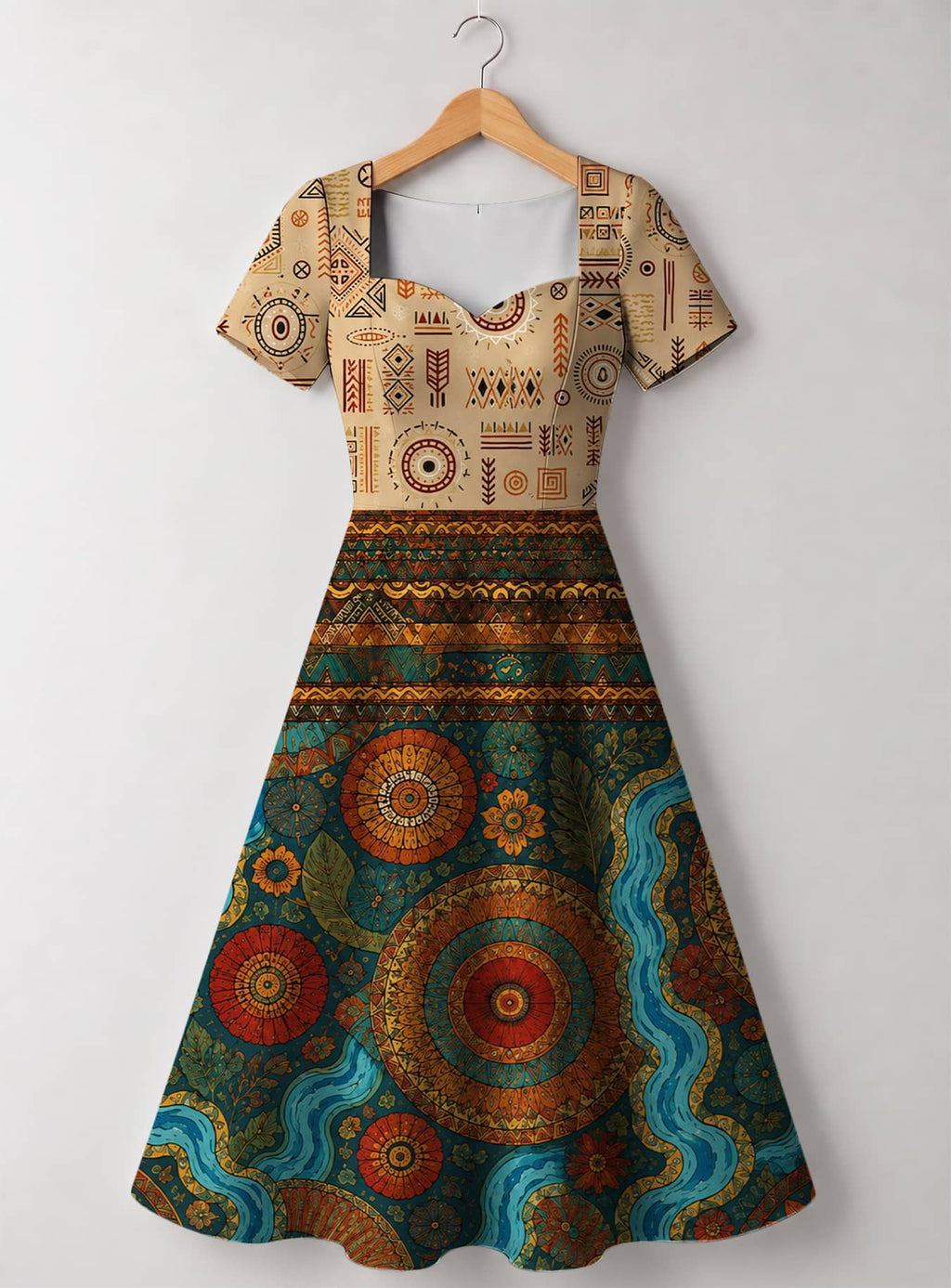 "Mto" Sweetheart Midi Dress