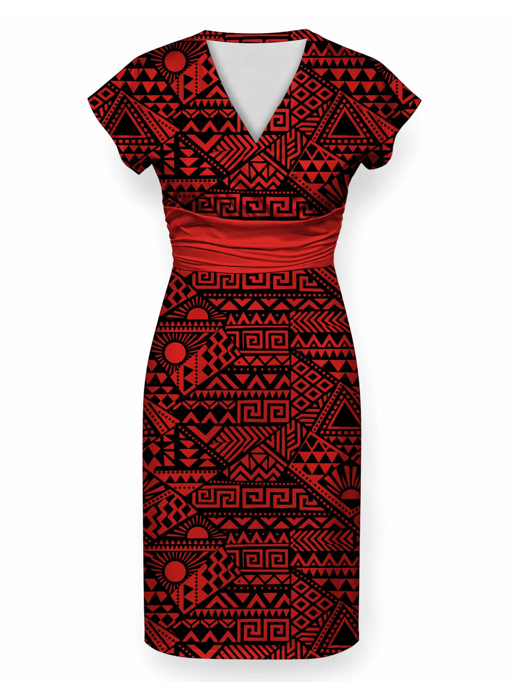 "Shaka Burgundy" Cap Sleeve Midi Dress