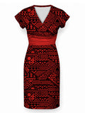 "Shaka Burgundy" Cap Sleeve Midi Dress