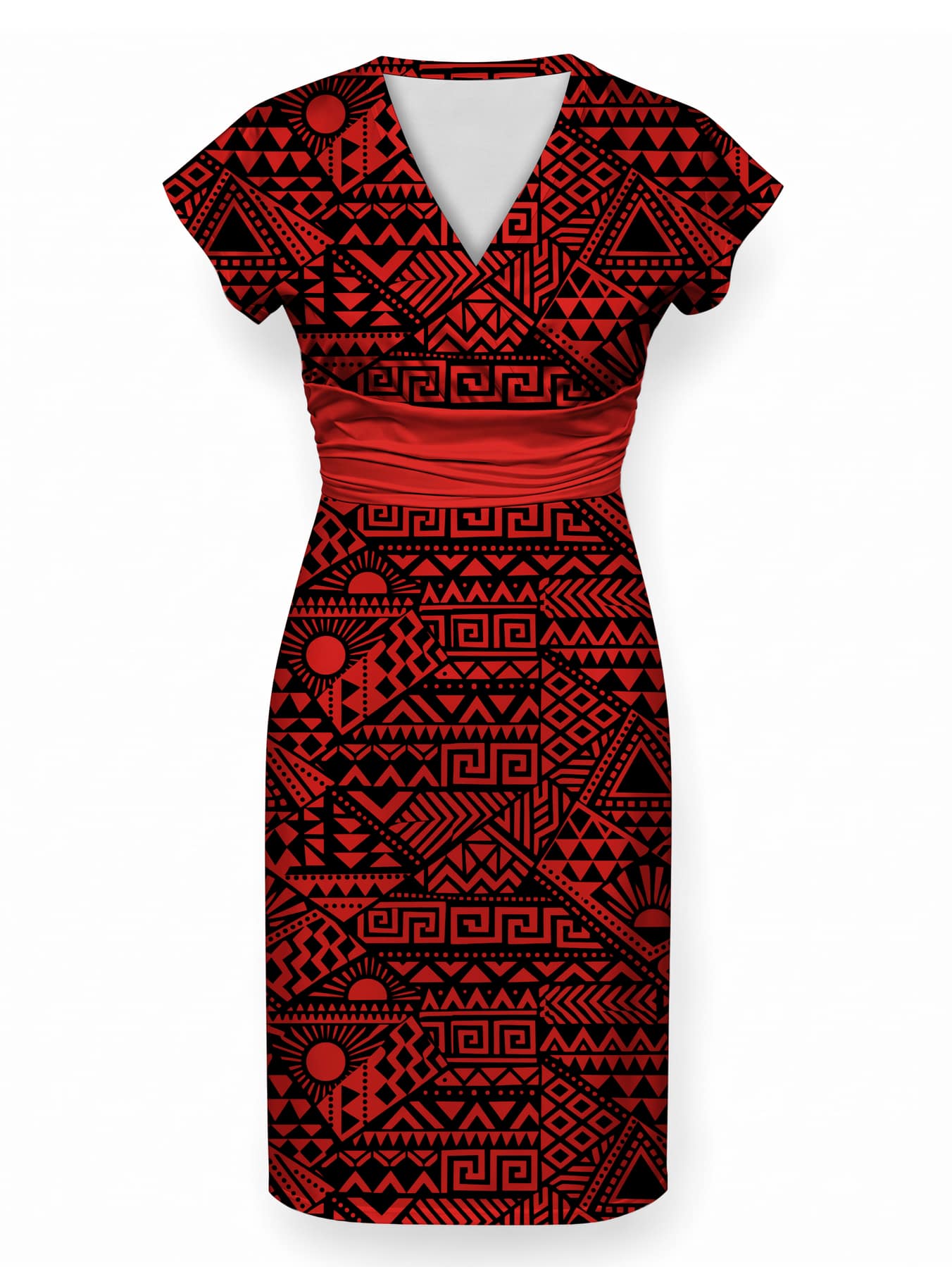 "Shaka Burgundy" Cap Sleeve Midi Dress