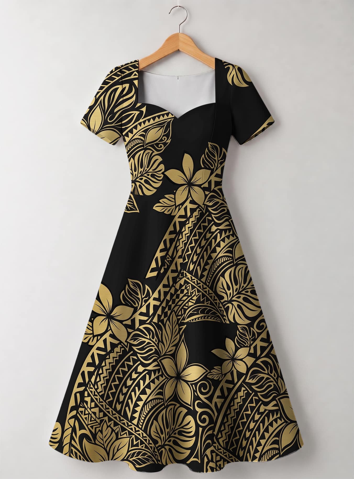 "Pualani" Sweetheart Midi Dress