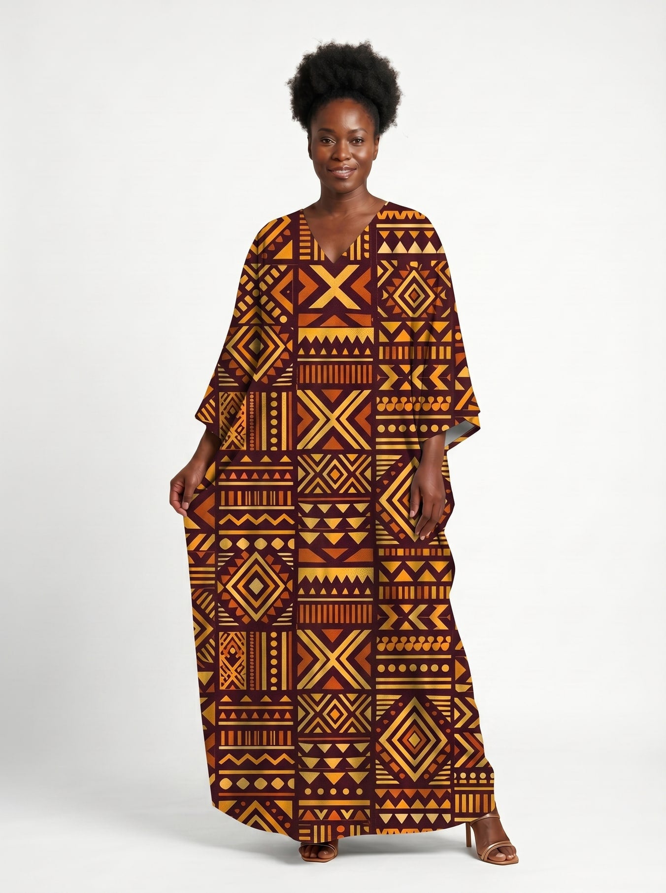 Mudcloth Kaftan Dress