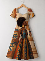 "Uzuri" Sweetheart Midi Dress