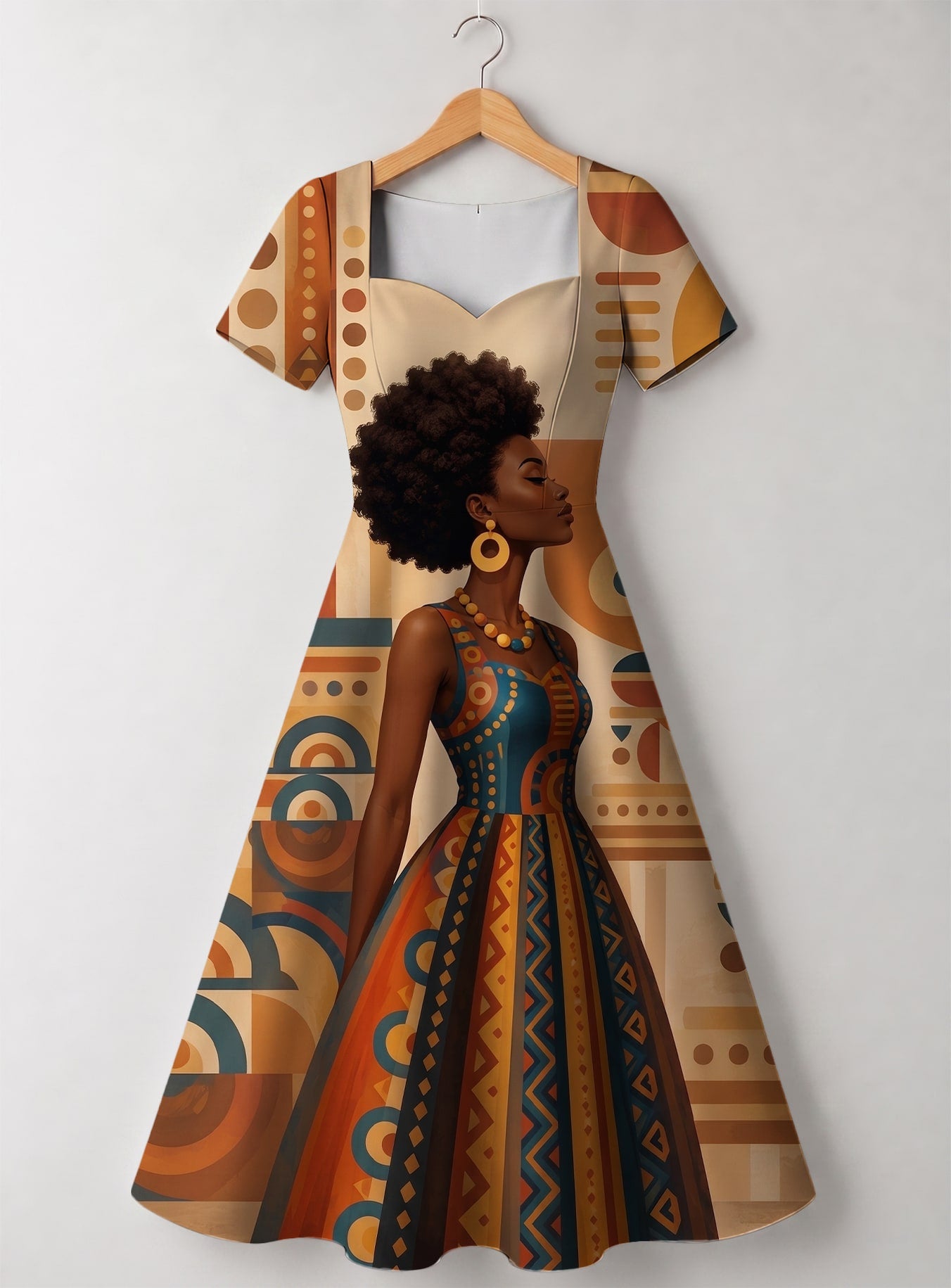 "Uzuri" Sweetheart Midi Dress