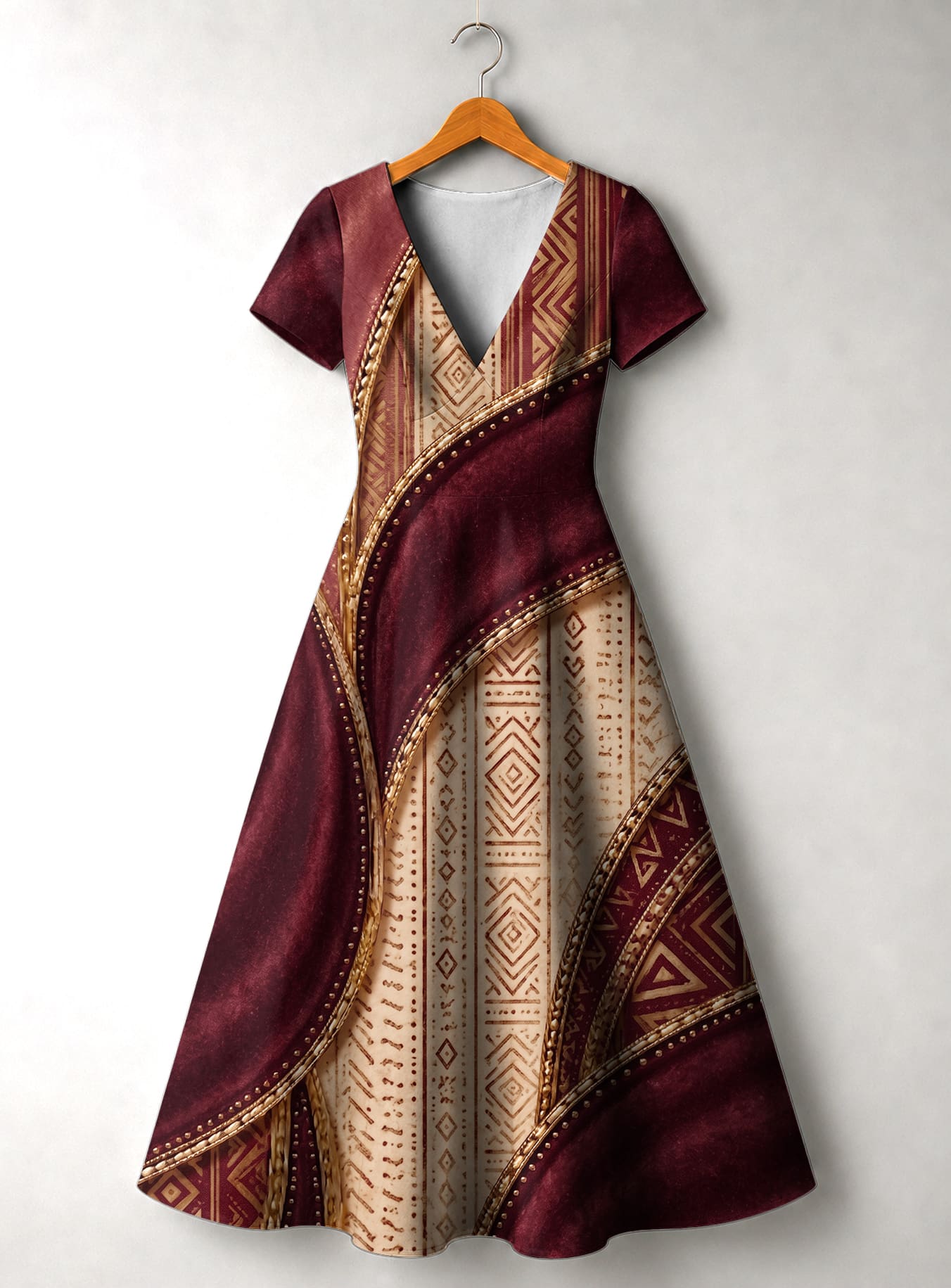 "Tapa" Short Sleeve Maxi Dress