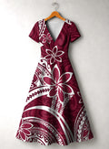 "Lehua" Short Sleeve Maxi Dress