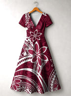 "Lehua" Short Sleeve Maxi Dress