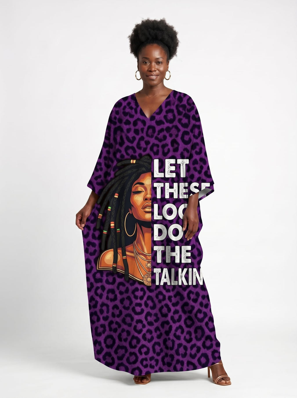 Purple Leopard Kaftan Dress Promo