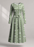 "Oshun Verde" Viscose Midi Dress