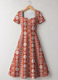 "Oshun Kijani" Sweetheart Midi Dress