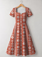 "Oshun Kijani" Sweetheart Midi Dress