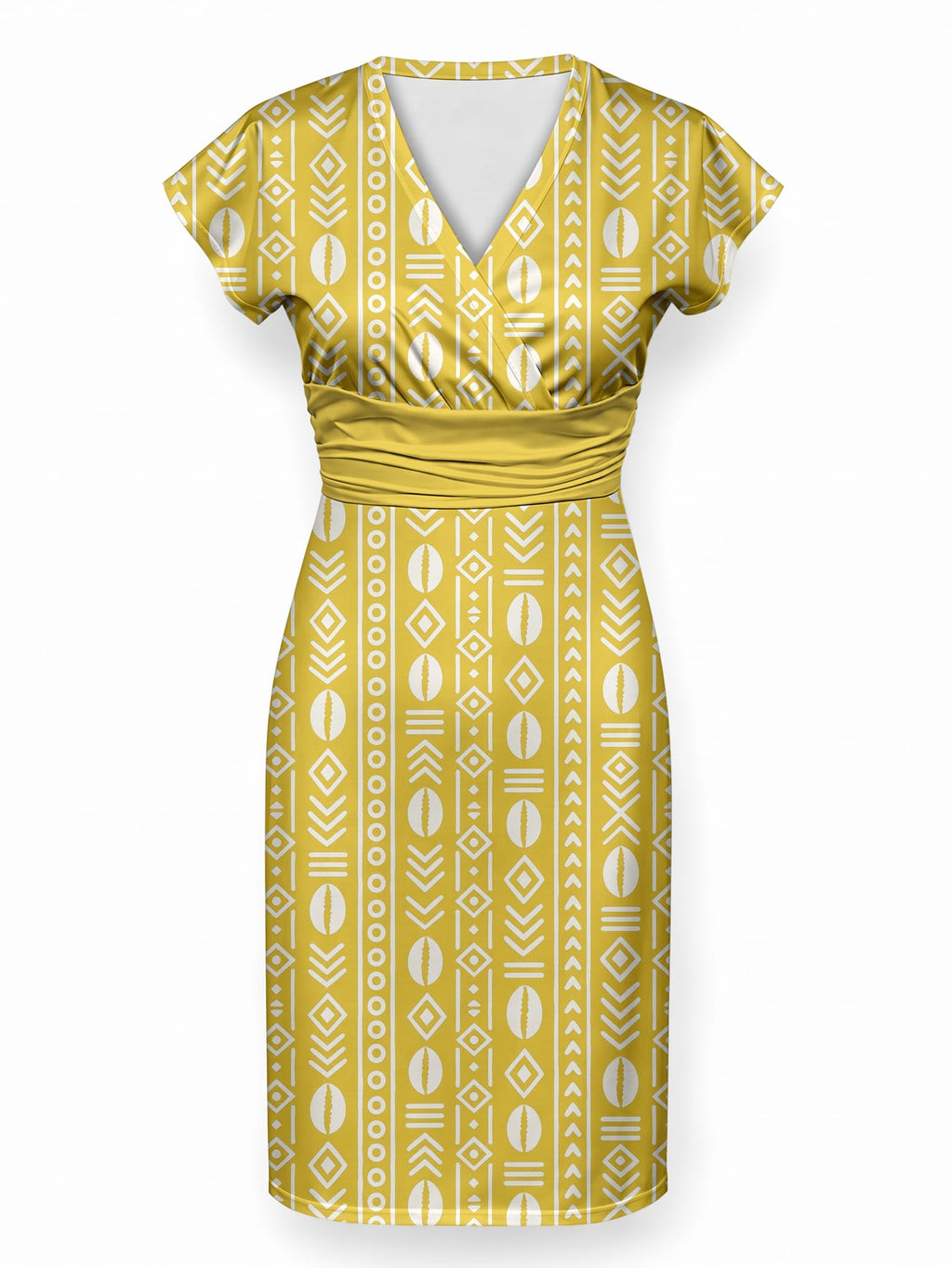 "Oshun Dhahabu" Cap Sleeve Midi Dress