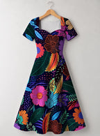 "Bustani" Sweetheart Midi Dress