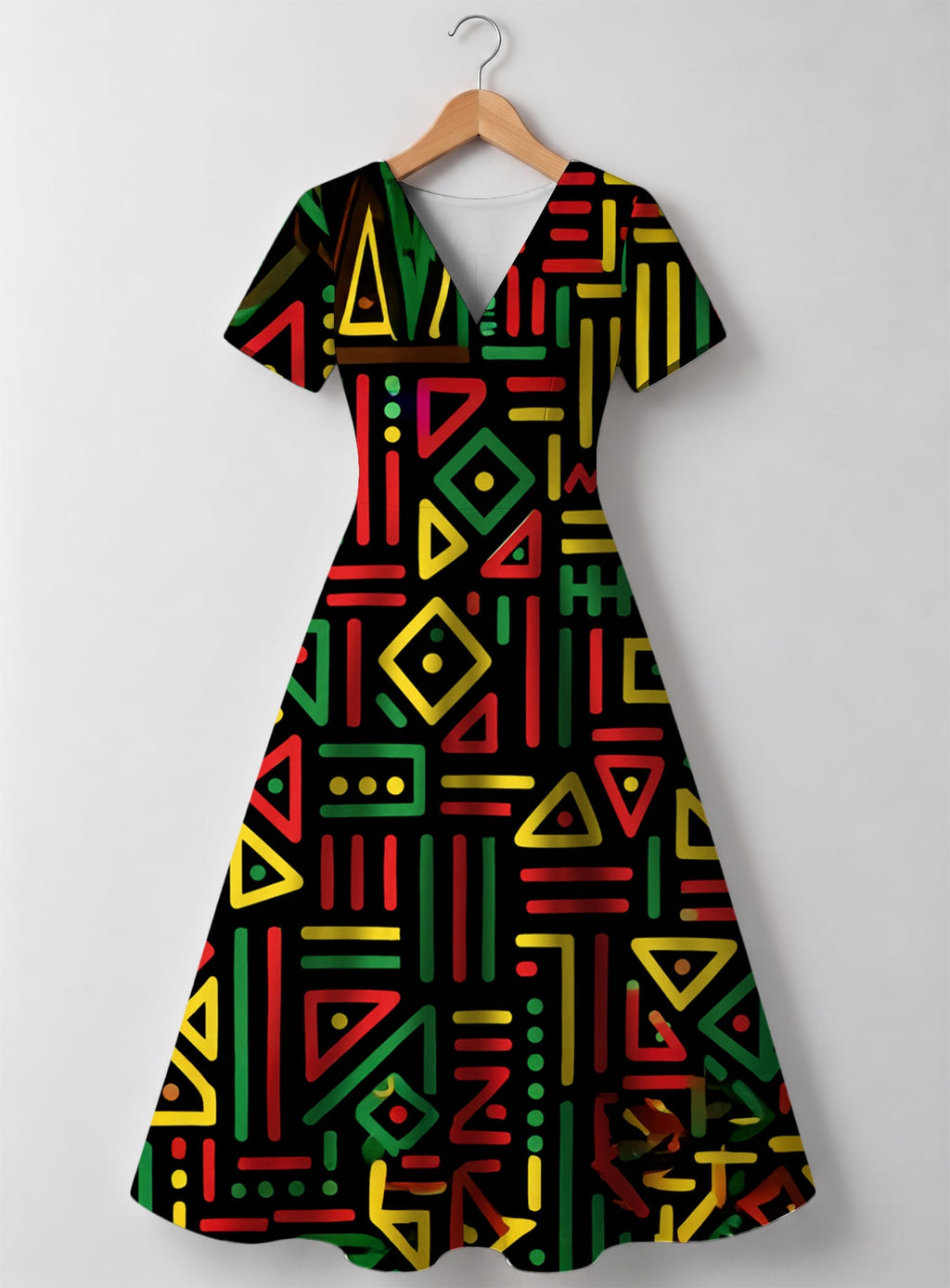 "Nairobi" V Neck Midi Dress