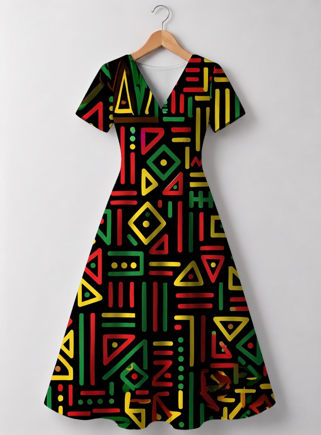 "Nairobi" V Neck Midi Dress