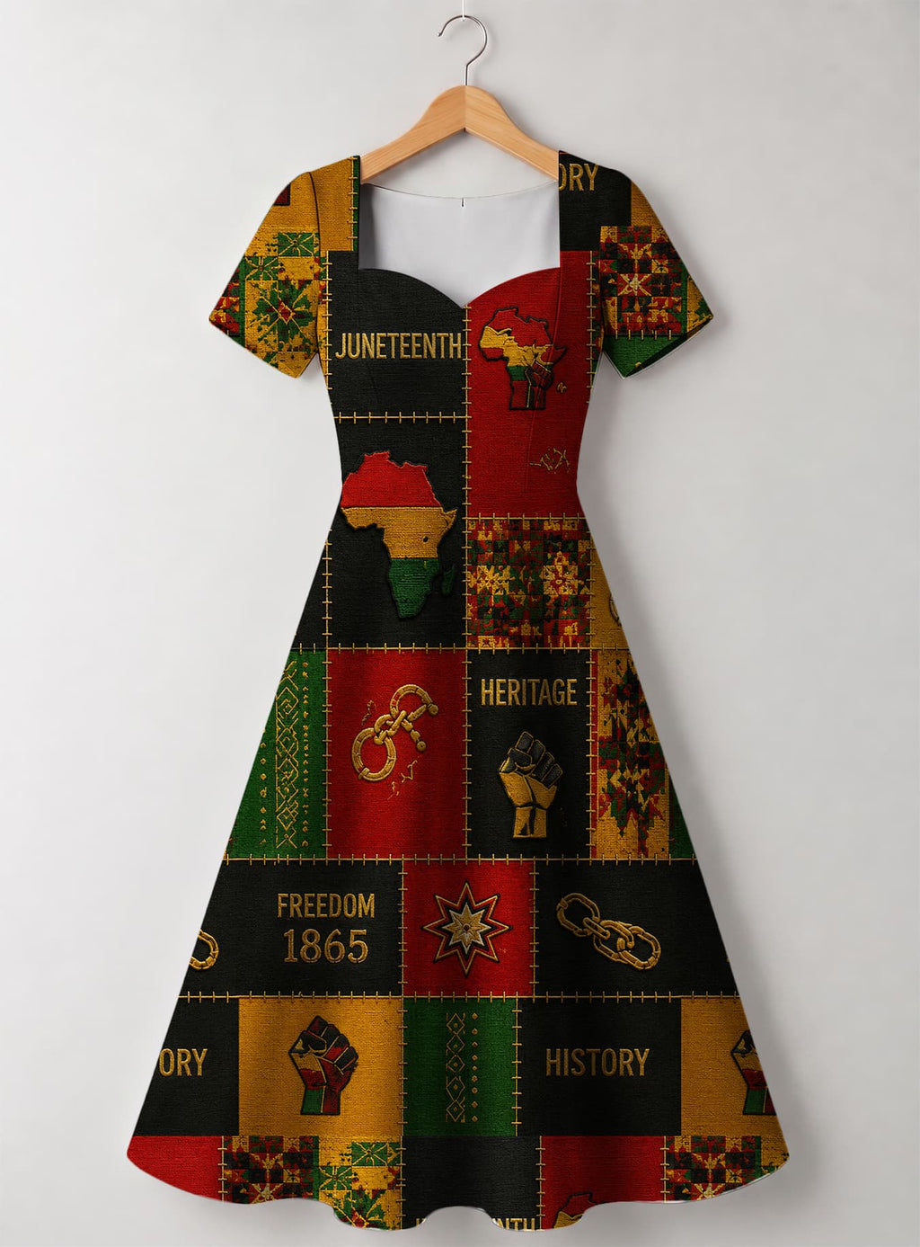 "Kumbuka" Sweetheart Midi Dress