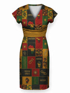 "Kumbuka" Cap Sleeve Midi Dress